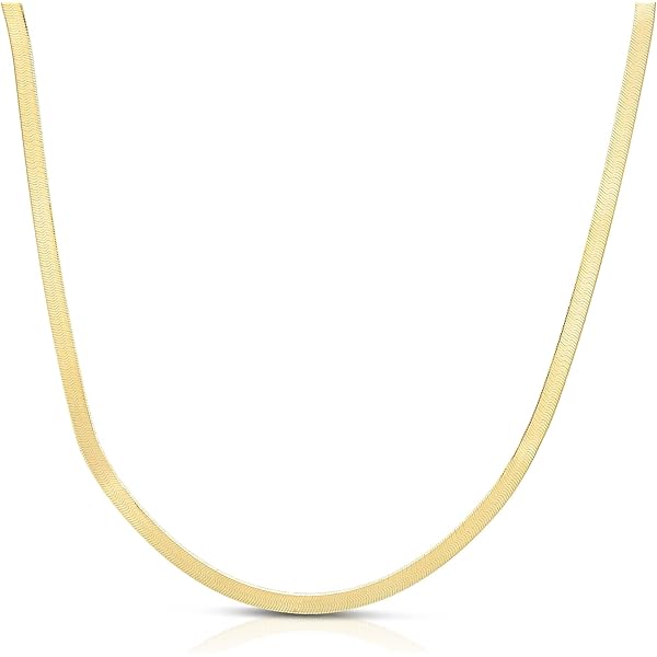 Amazon.com: Kooljewelry 10k Yellow Gold Herringbone Chain